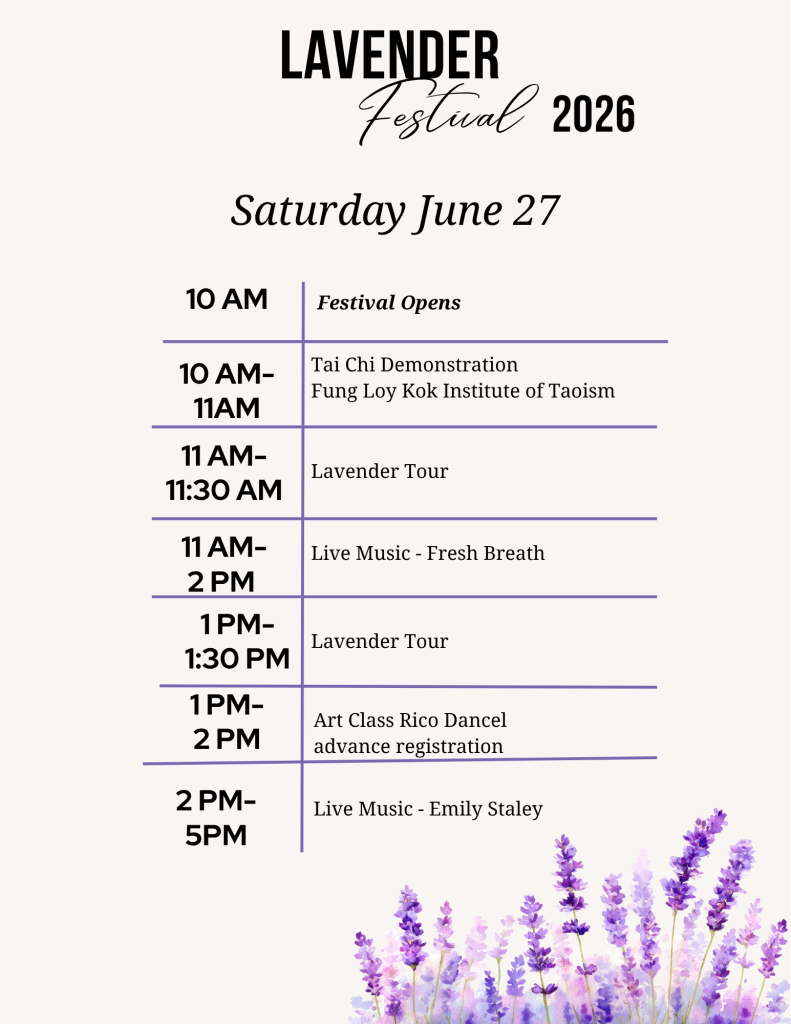 Lavender Festival 2026 Schedule